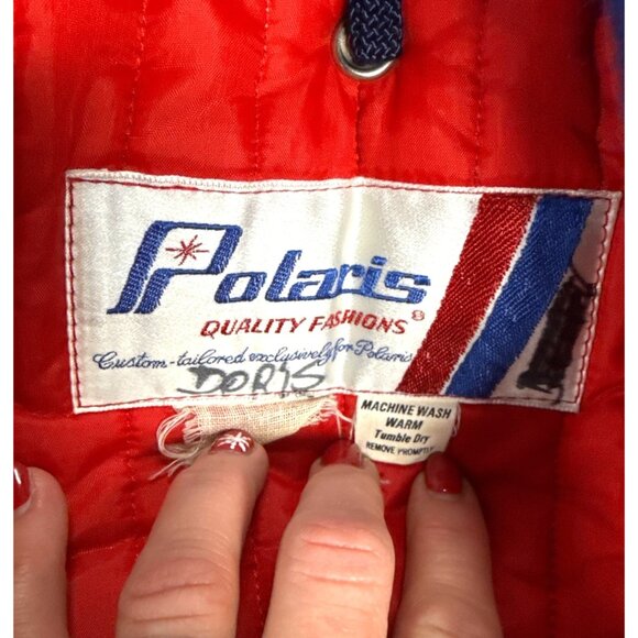 Vtg 70's Polaris Unisex One Piece Blue Snowmobile Suit Full Zipper Pocket Medium - Picture 4 of 16